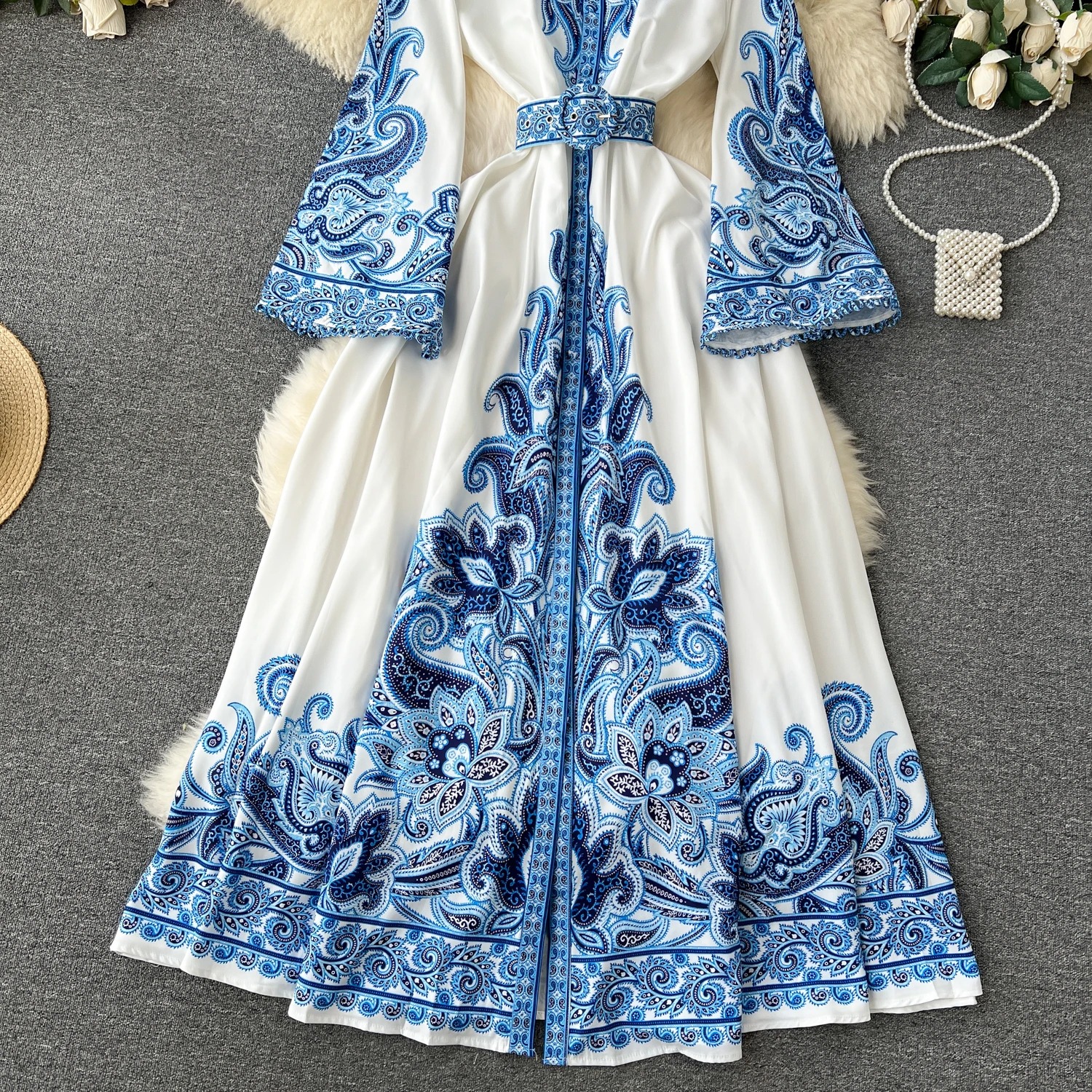 robe bleu longue