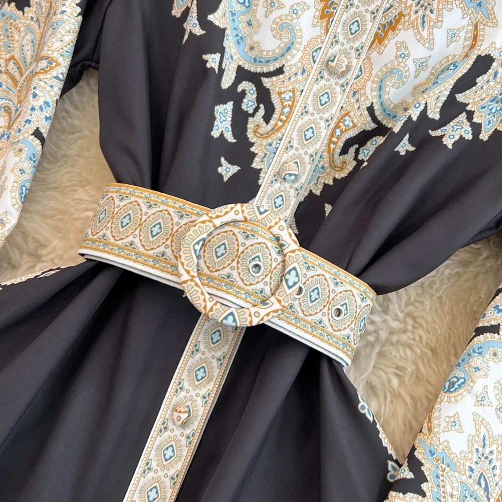 Robe imprimé ceinture