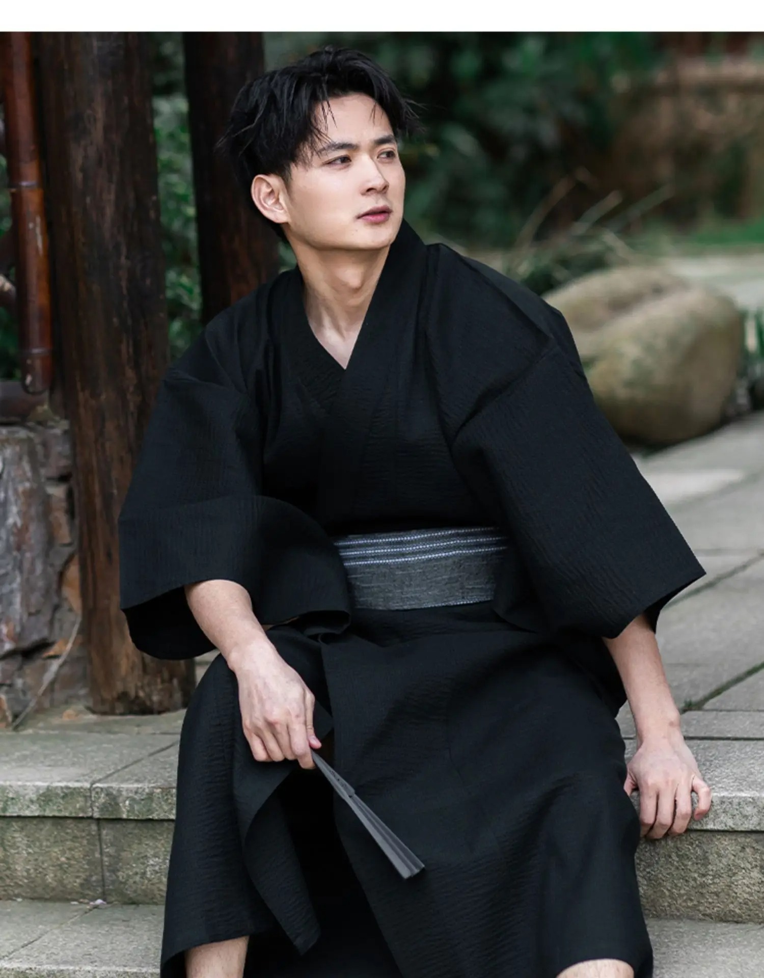 kimono noir homme