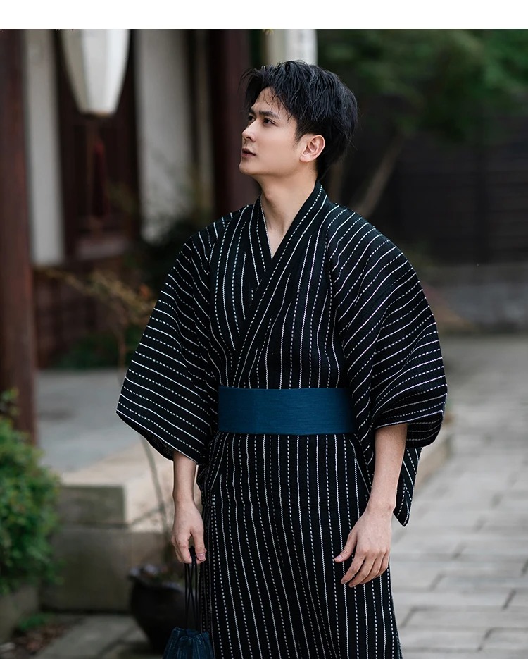 kimono rayé homme