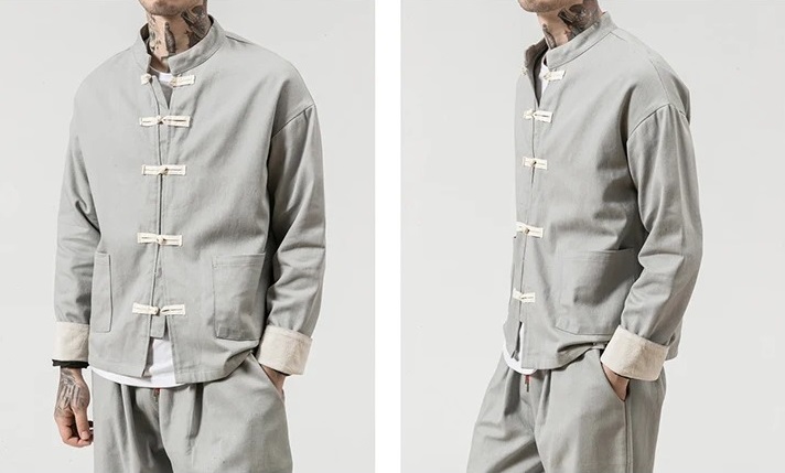 ensemble veste et pantalon gris homme traditionnel