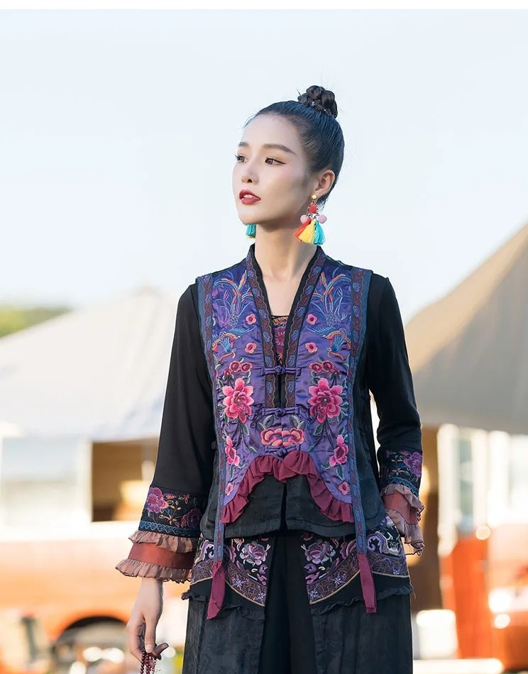 Gilet femme broderie