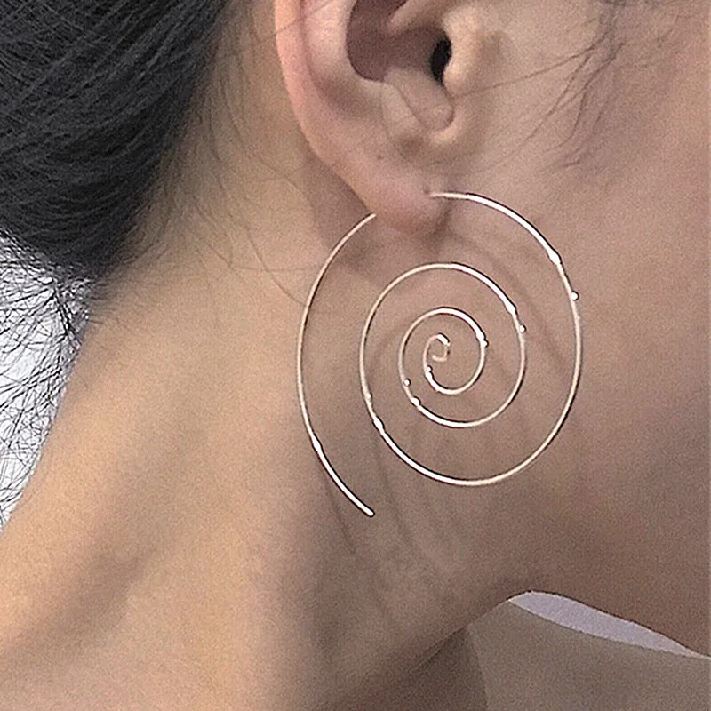 Boucles doreilles femme boho spirale