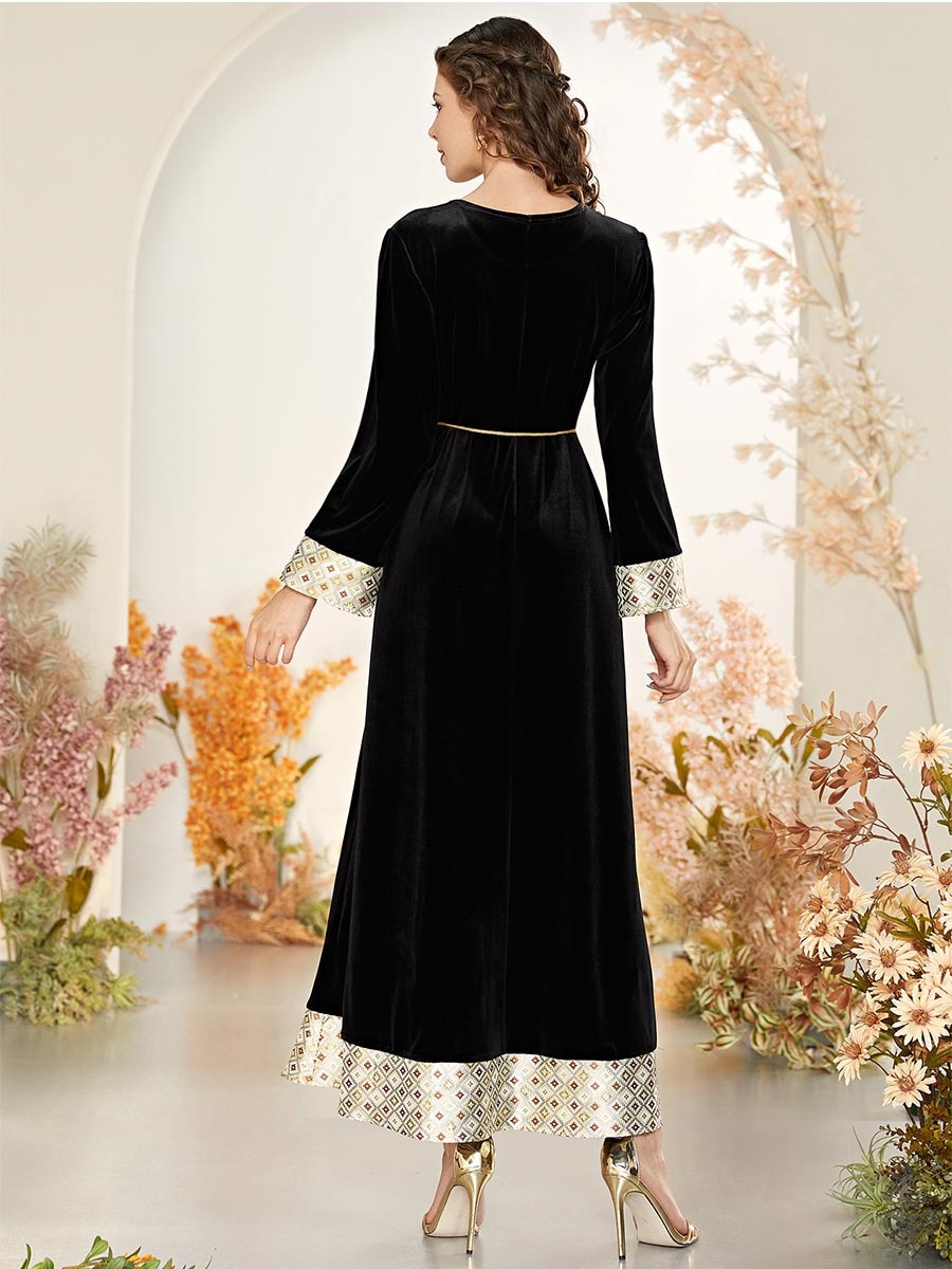 Robe-longue-pour-femmes-mode-musulmane-turquie-Abaya-duba-Caftan-indien-noir-Hijab-grande-taille