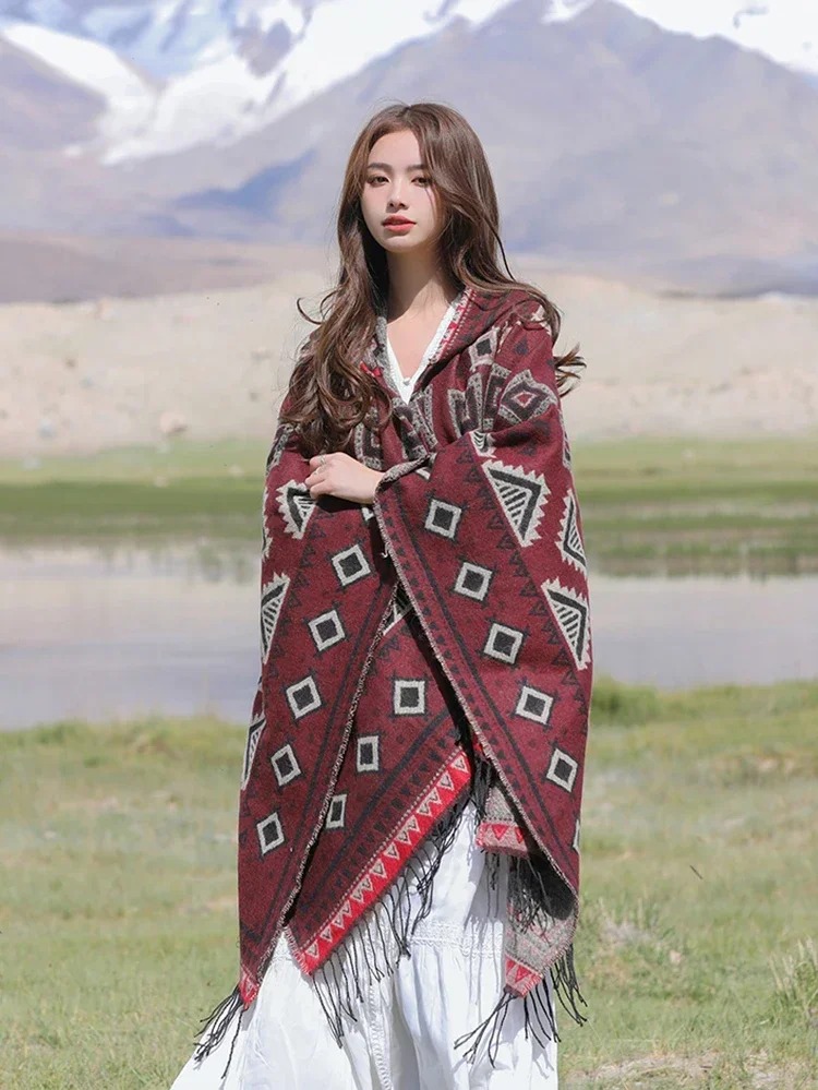 Poncho boho hiver