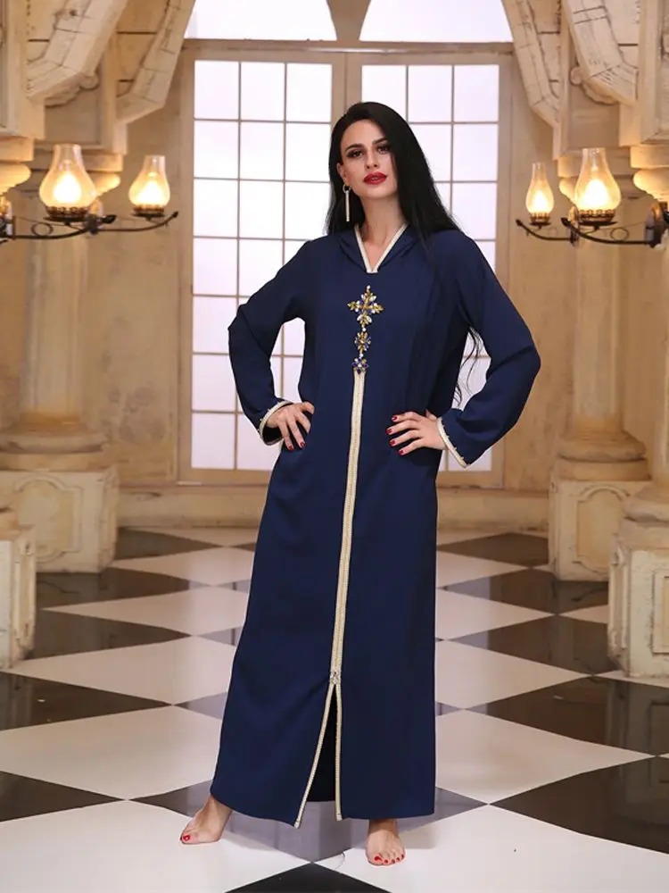 Jellaba bleu marine