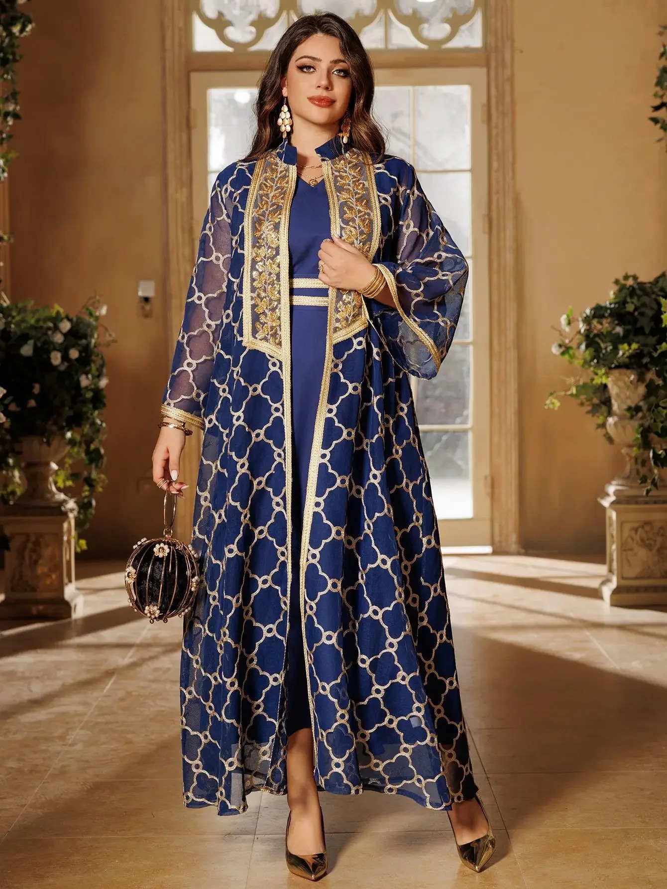 Robe bleu caftan