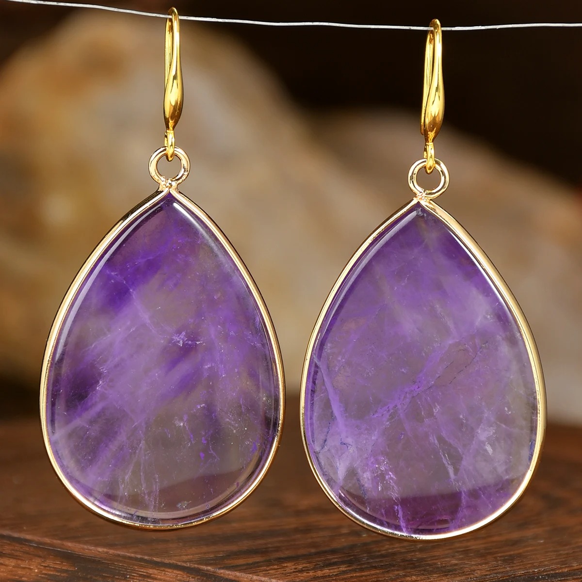 Boucle d oreille amethyst