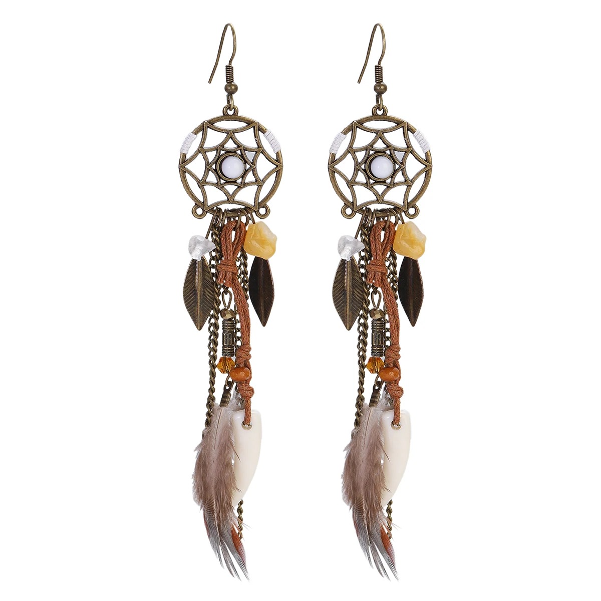 boucle d oreille fantaisie plume