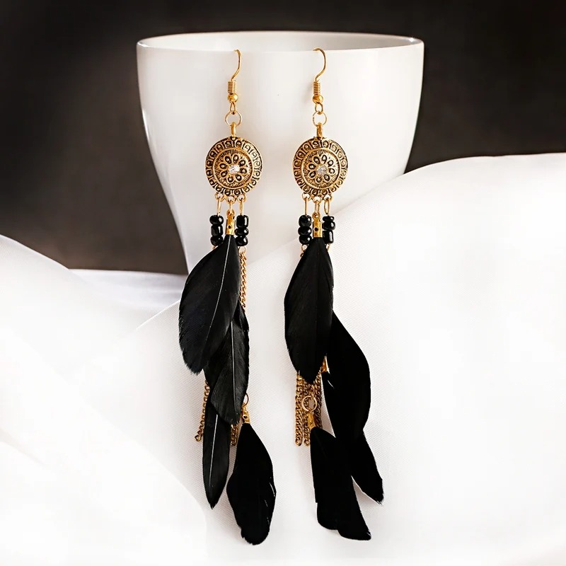 boucle d oreille plume