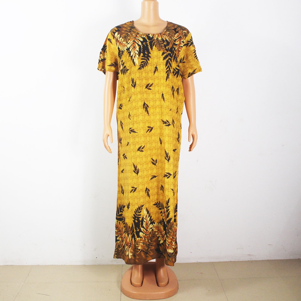 Robe-africaine-moderne-pour-femmes-2020-coton-imprim-Floral-Maxi-avec-foulard-la-mode-100