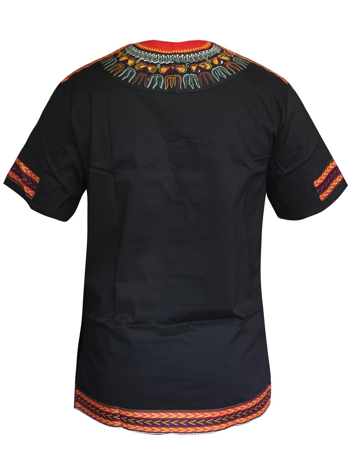 T-shirt-en-coton-avec-impression-de-cire-pour-homme-v-tements-africains-en-Bazin-kurta