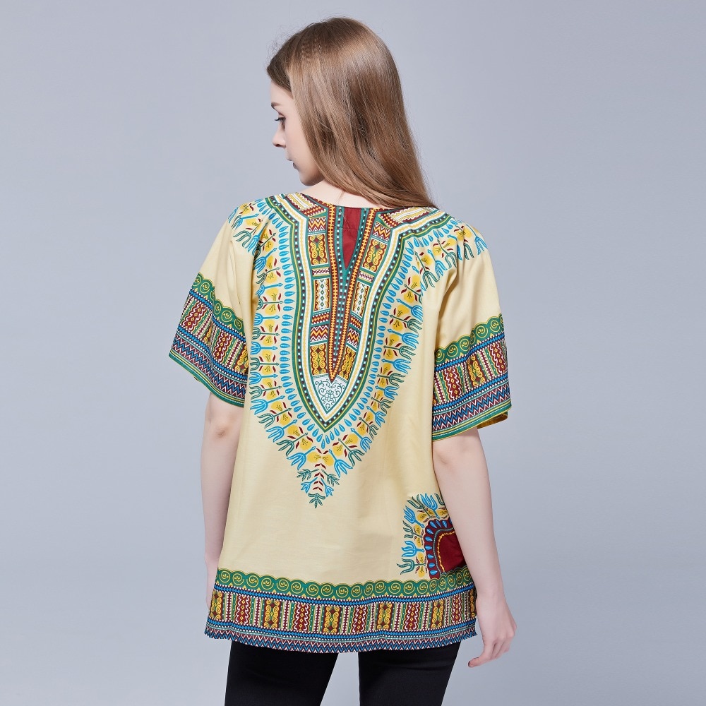 Robes-africaines-pour-femmes-unisexe-ethnique-t-shirt-Vintage-Tribal-avec-Dashiki-imprimer-100-haut-en
