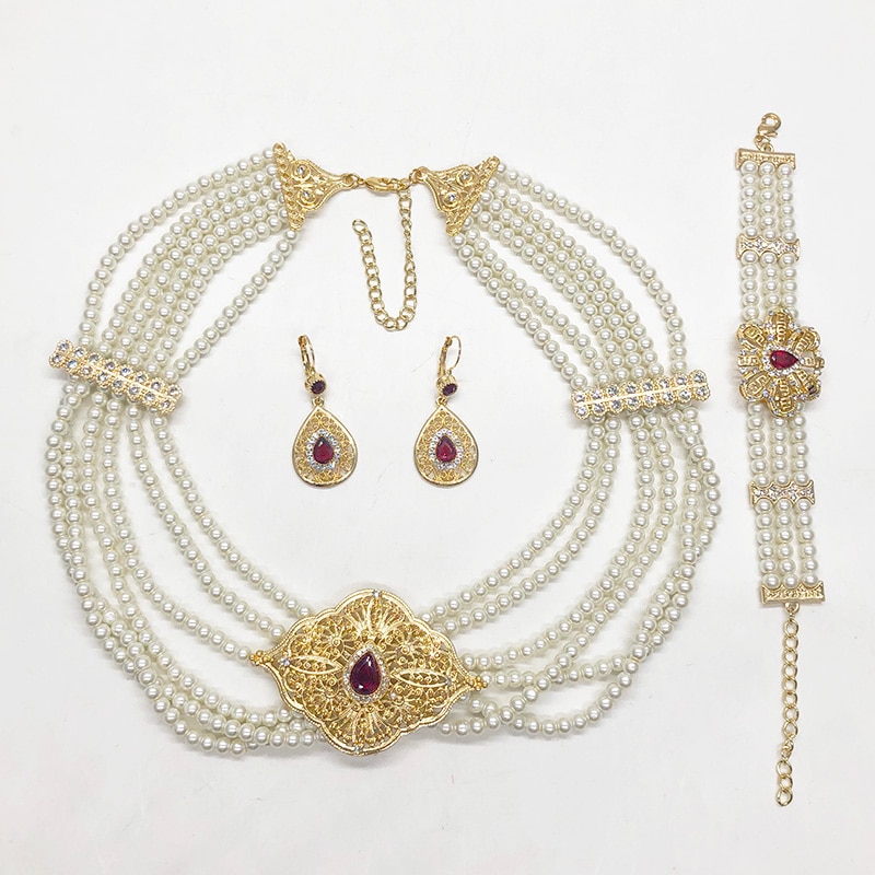 Mari-e-africaine-en-perles-dor-es-accessoires-de-luxe-bijoux-de-mariage-alg-riens-collier