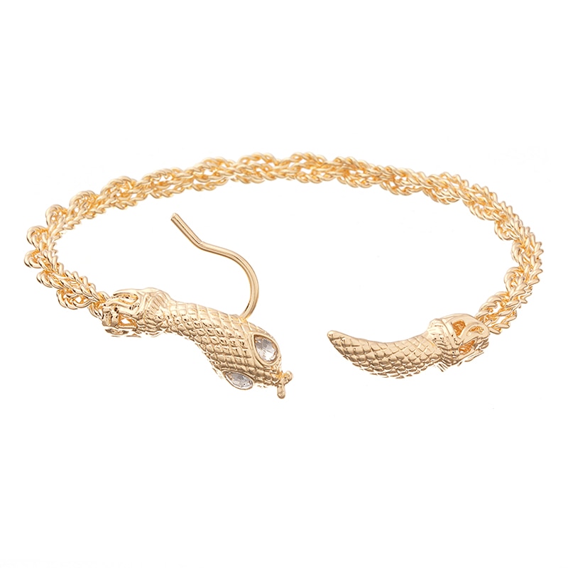 Bracelet-classique-de-style-marocain-bracelet-de-cheville-en-alliage-avec-t-te-de-serpent-fabriqu