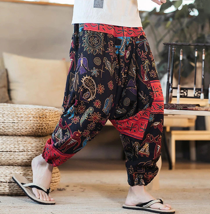 Pantalon sarouel à motifs