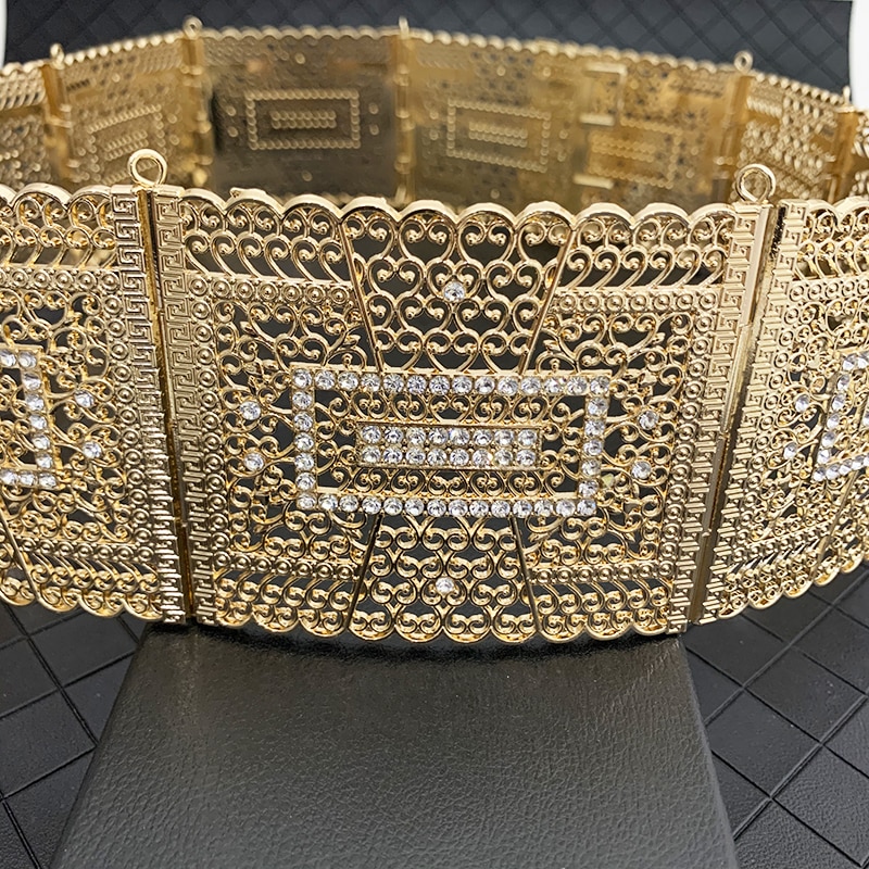 Brillant-Aristocrat-rectangulaire-pleine-ceinture-en-or-cristal-avec-Style-marocain-ajust-longueur-corps-bijoux-taille