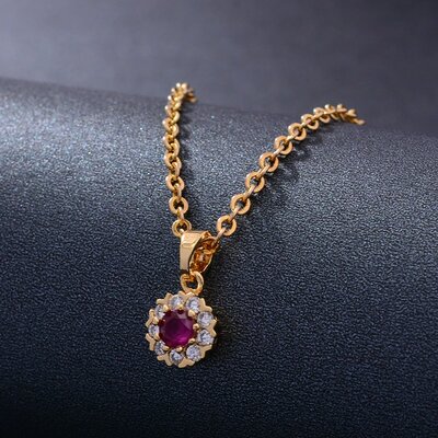 Colliers-ronds-de-couleur-rouge-et-or-pour-femmes-et-filles-cha-ne-avec-pendentif-cadeau