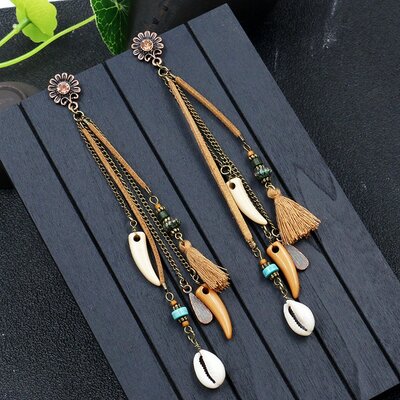 Boho-longue-gland-en-cuir-boucle-d-oreille-pour-les-femmes-Vintage-tib-tain-bijoux-t