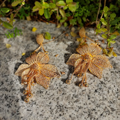 Boucles d'oreilles Orchidée