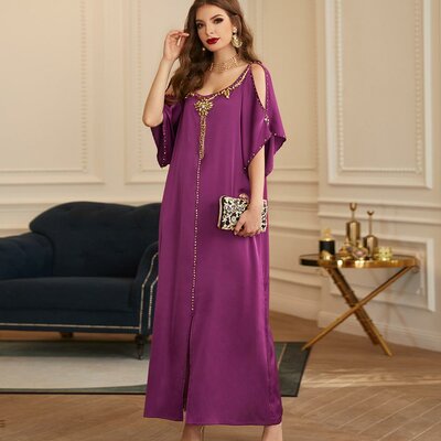 Turquie-Abaya-duba-musulman-arabe-Caftan-Caftan-robe-paules-nues-Maxi-robes-Abayas-pour-les-femmes