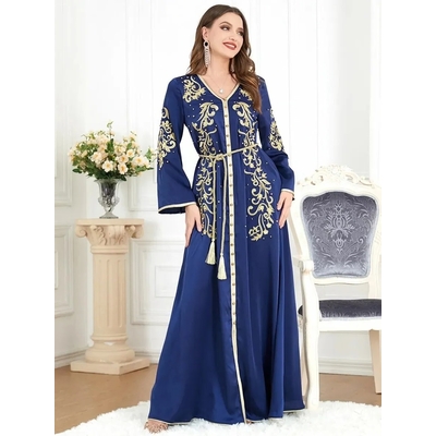 robe orietale cafta brodeire avec ceinture