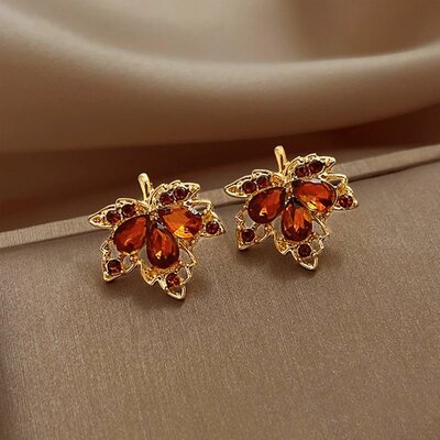 Boucles d'oreilles feuille femme