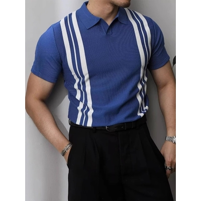 Polo bleu homme