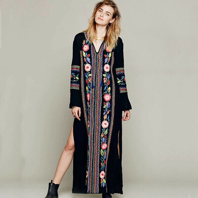 Robe longue d'été noir