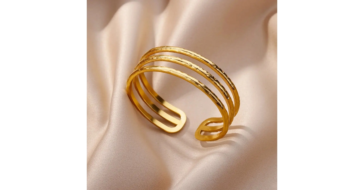 Bracelet LWA6C Torsadé Manchette Ouvert 100% Acier Inoxydable Ton Corde