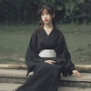 Robe-Kimono-traditionnelle-japonaise-pour-femmes-Kimono-noir-peignoir-de-Sauna-Yuakata-avec-ceinture-ample