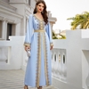 Robe caftan bleu mariage