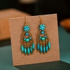 Vintage-indien-Jhumka-femmes-rouge-gland-boucles-d-oreilles-gitane-bijoux-boh-me-ethnique-fleur-sculpt