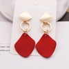 Boucles d'oreilles carré chic rouge