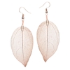 Boucles d oreilles  rose feuille
