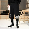 Japonais-d-contract-mode-Style-hommes-pantalon-vague-broderie-faux-deux-pi-ces-t-f-te
