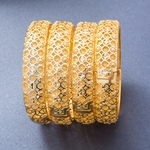 Nouveau-24K-4-pi-ces-lot-de-luxe-couleur-or-bracelets-pour-femmes-filles-thiopien-africain