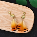 Boucles-d-oreilles-longues-en-plumes-Orange-pour-femmes-classiques-ethniques-fleur-en-or-pendantes-t