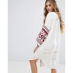 robe courte blanche boème