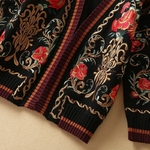 Cardigan noir fleuri