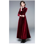 manteau velours rouge femme