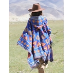 Poncho bleu boheme