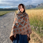 Poncho orange femme