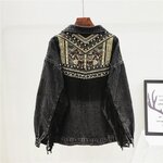 Veste à frange jean femme