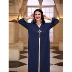 djellaba femme bleu marine