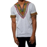 T-shirt-africain-manches-courtes-pour-hommes-v-tement-africain-Dashiki-imprim-riche-et-Bazin-d