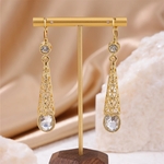Boucle d oreille goutte deau strass blanc