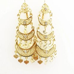Boucles D'oreilles Ethniques Orientales Avec Pampilles - Artisanat Du Maroc - Rose, Fermoir Crochet - Neuf Avec étiquettes