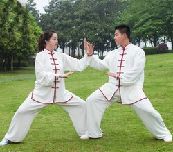 LeeQinersw Tenue Wushu Traditionnelle Chinoise – Uniforme Kung Fu Unisexe Léger Avec Dragon Brodé Pour Entraînement Et Spectacle