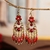 Vintage-indien-Jhumka-femmes-rouge-gland-boucles-d-oreilles-gitane-bijoux-boh-me-ethnique-fleur-sculpt